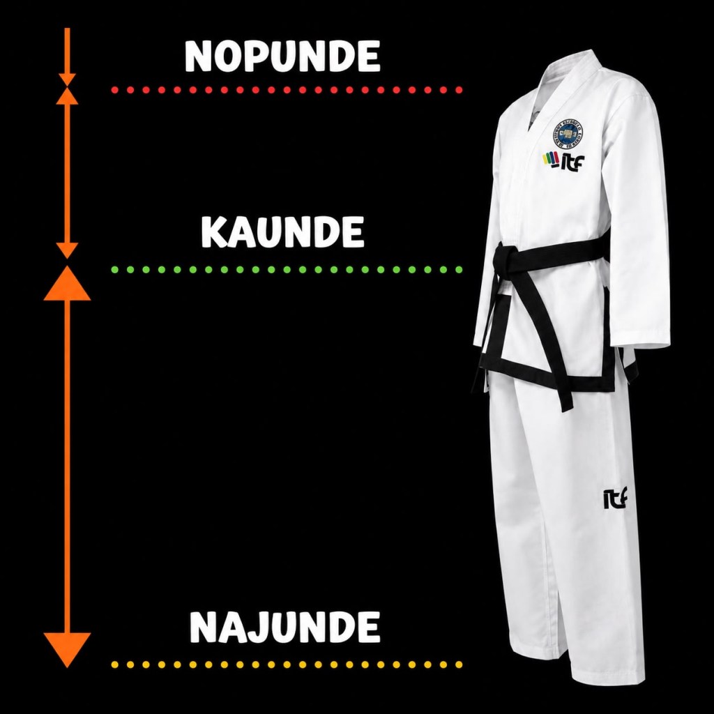 Alturas nopunde, kaunde y najunde en Taekwon-Do ITF